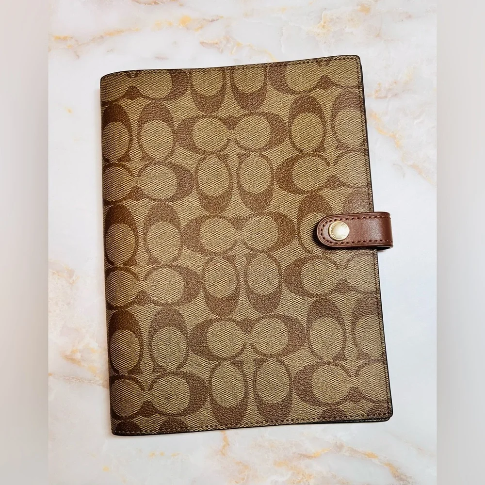 COACH NOTEBOOK In Brown Signature Canvas - Picture 1 of 6